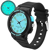 DTKID Kids Watches Teenager Boys,Kids Analog Watch 5ATM Waterproof with Backlight,Teenager Children Watch Easy to Read Dial 5-16