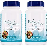 15 Day Gut Cleanse 2 Pack, Colon Broom Support, Detox Cleanse with Senna, Cascara Sagrada & Psyllium Husk, for Men and Women, Total 60 Capsules