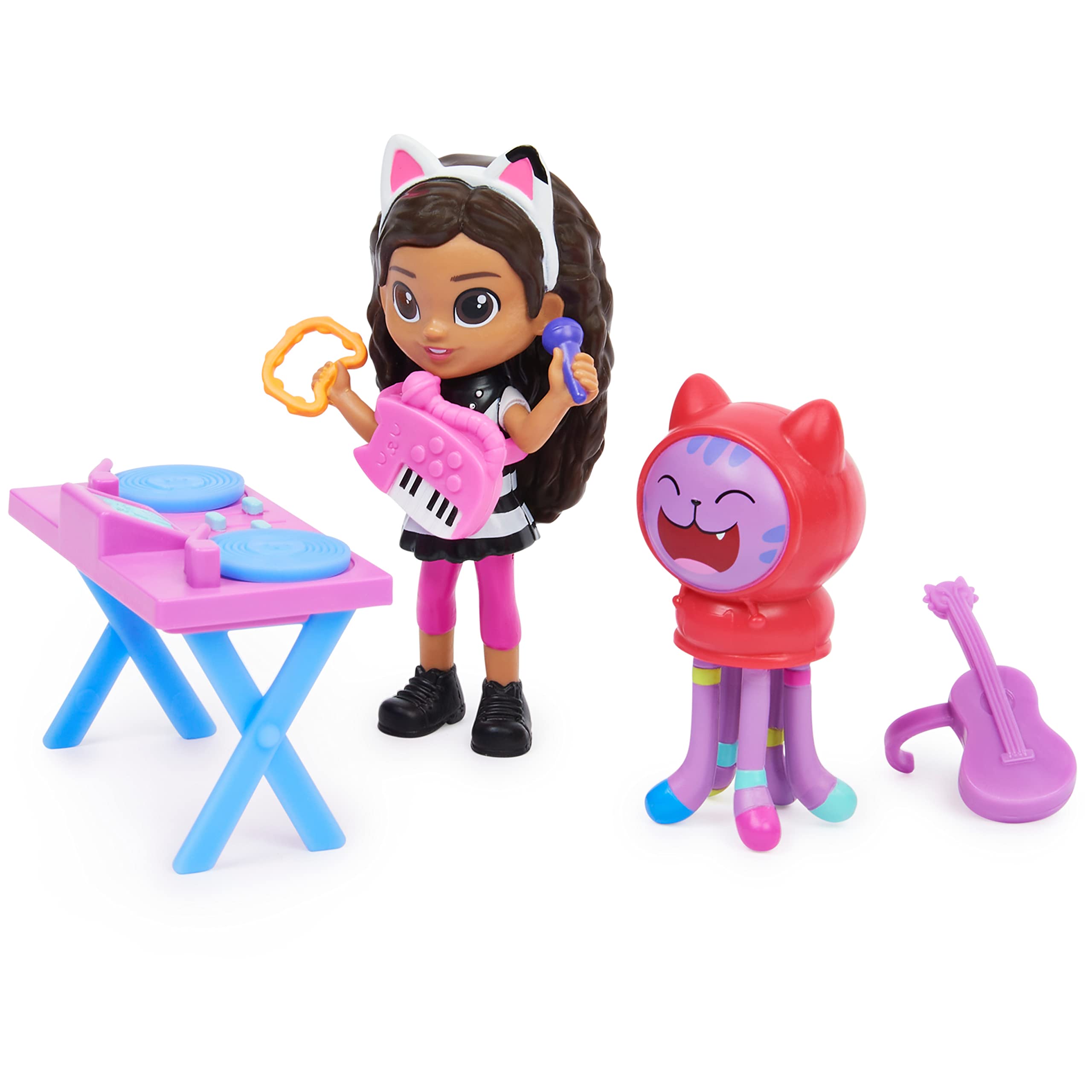 Gabby’s Dollhouse, Kitty Karaoke Set with 2 Toy Figures, 2 Accessories, Delivery and Furniture Piece, Kids Toys for Ages 3 and up