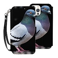 Pigeon Wallet Cases for iPhone 12 Mini with Card Holder - Flip Leather Phone Wallet Case Cover with Card Slots and Wrist Strap,5.4 Inch