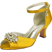 Womens Peep Toe Sandals Chunky Heel Wedding Bride Shoes Bridesmaid Party Dress 6.5CM Rhinestones Heels Purple