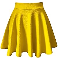 Women's Casual Basic Skirts Mini Flared Skater Stretchy A-Line Party Skirts with Shorts