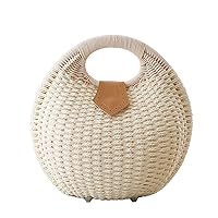 TONWHAR® Lady's Stylish Shell Shape Straw Tote Handbag Rattan Beach Bag