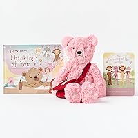 Slumberkins Peony Honey Bear Kin with Mail Bag and Thinking of You Book Gift Set - Celebrate Your Love This Valentine's Day - Social Emotional Learning Toys for Boys and Girls