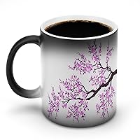 Sakura Tree Cherry Blossoms Magic Heat Sensitive Coffee Mug Color Changing Ceramic Mug Funny Gift