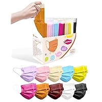 Masks Disposable 100 Pack, Colorful Face Mask for Adults, Individually Wrapped 4 Ply Extra Protection, ASTM Level 3 Medical Grade HSA FSA Eligible, Sunset Boulevard 10 Colors