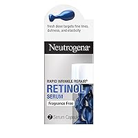 Rapid Wrinkle Repair Retinol Face Serum Capsules, Fragrance-Free Daily Facial Serum with Retinol that fights Fine Lines, Wrinkles, Dullness, Alcohol-Free & Non-Greasy, 7 ct