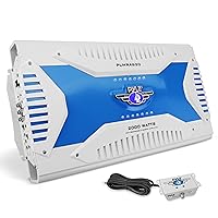 6 Channel Marine Amplifier Receiver - Waterproof Wireless Bridgeable Audio Amp for Stereo Speaker with 2000 Watt Power Dual MOSFET Supply, GAIN Level, RCA Inputs and LED Indicator PLMRA620