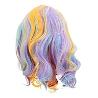 BESTOYARD 4pcs colored wig Short Wavy Curly Wig middle length wigs Fashion Wig rainbow curly wig Women Wig cosplay wig Women Styling Wig women's clothing Miss High temperature wire