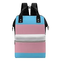 Transgender Pride Flag Durable Travel Laptop Hiking Backpack Waterproof Fashion Print Bag for Work Park Black-Style
