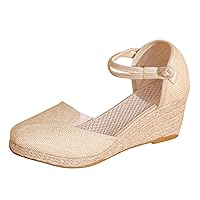 Comfortable Sandals For Women Flip Flop Sandals Women Sandals Platform Wedge Sandals Fashion Versatile Braided Buckle