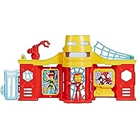 Spidey and his Amazing Friends Stark Tower Playset, Includes 4-Inch Iron Man Action Figure, Marvel Super Hero Toys for Kids 3 and Up