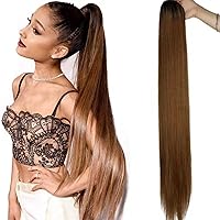 Fashion Icon Long Straight Drawstring Ponytail 30 Inch Synthetic Clip in Ponytail Extension for Women (T2/30#，170g)