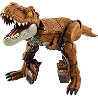 Mattel Jurassic World Fierce Changers 2-in-1 Dinosaur Figure, Chase 'n Roar Transforming Toy, T Rex Dinosaur to Truck in 28 Steps