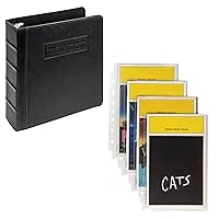 Samsill Vintage 2 Inch Binder Bundle with 25 Clear Protectors Compatible with Theater Programs and Broadway Programs, My Broadway Debossed on Cover