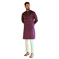 Elina fashion Men's Rayon Kurta Pajama (Bottom) Printed Indian Diwali Traditional Wear