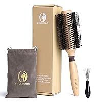 BRUSHZOO Round Brush for Blow out, Round Hair Brush for Women Men Styling Curling Straightening, Wooden Round Brush AddShine Volume (2.2 Inch)