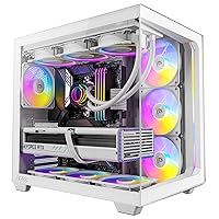 Antec C5 ARGB White, 7 x 120mm ARGB PWM Fans Included, Up to 10 Fans Simultaneously, Type-C 3.2 Gen 2 Port, Seamless Tempered Glass Front & Side Panels, 360mm Radiator Support, Mid-Tower ATX PC Case