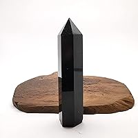 442g Natural Obsidian Crsytal Obelisk/Quartz Crystal Wand Tower Point Healing