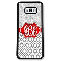 Galaxy S10 Plus, Phone Case Compatible Samsung Galaxy S10+ [6.4 inch] Christmas Holiday Silver Monogram Monogrammed Personalized S1064