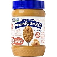 Peanut Butter & Co. Old Fashioned Crunchy Peanut Butter, Non-GMO, Gluten Free, Vegan, No Sugar Added, 16 Ounce (Pack of 1)