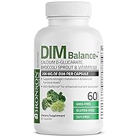 Bronson DIM Balance+ Calcium D-Glucarate, Broccoli Sprouts and Vitamin D3 200 MG of DIM per Capsule Supports Estrogen Metabolism and Balanced Hormone Levels Non-GMO, 60 Vegetarian Capsules