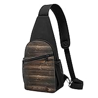 Brown Wooden Crossbody Chest Bag, Casual Backpack, Small Satchel, Multi-Functional Travel Hiking Backpacks