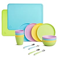 Munchkin® Toddler Dining Set, Includes Plates, Bowls, Cups, Utensils and Silicone Placemats