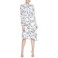Rachel Roy Womens Sheer Floral Midi Dress, Off-White, 10