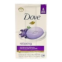 Dove Relaxing Lavender Beauty Bar with Lavender and Chamomile Scent 3.75 Ounce 6 Bar