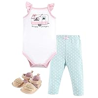 Hudson Baby Baby Cotton Bodysuit, Pant and Shoe Set