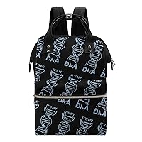 It's My DNA Durable Travel Laptop Hiking Backpack Waterproof Fashion Print Bag for Work Park Black-Style