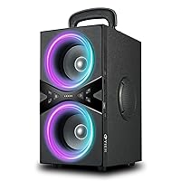 Bluetooth Speakers, Wireless TWS Portable Speaker with Lights,100dB Loud Subwoofer 80w(Peak) Stereo Sound, Bassup Technology, Long Playtime for Outdoor Party