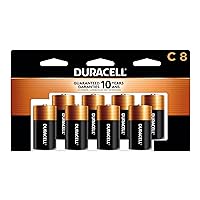 Duracell Coppertop C Batteries, 8 Count Pack, C Battery with Long-lasting Power, All-Purpose Alkaline C Battery for Household and Office Devices
