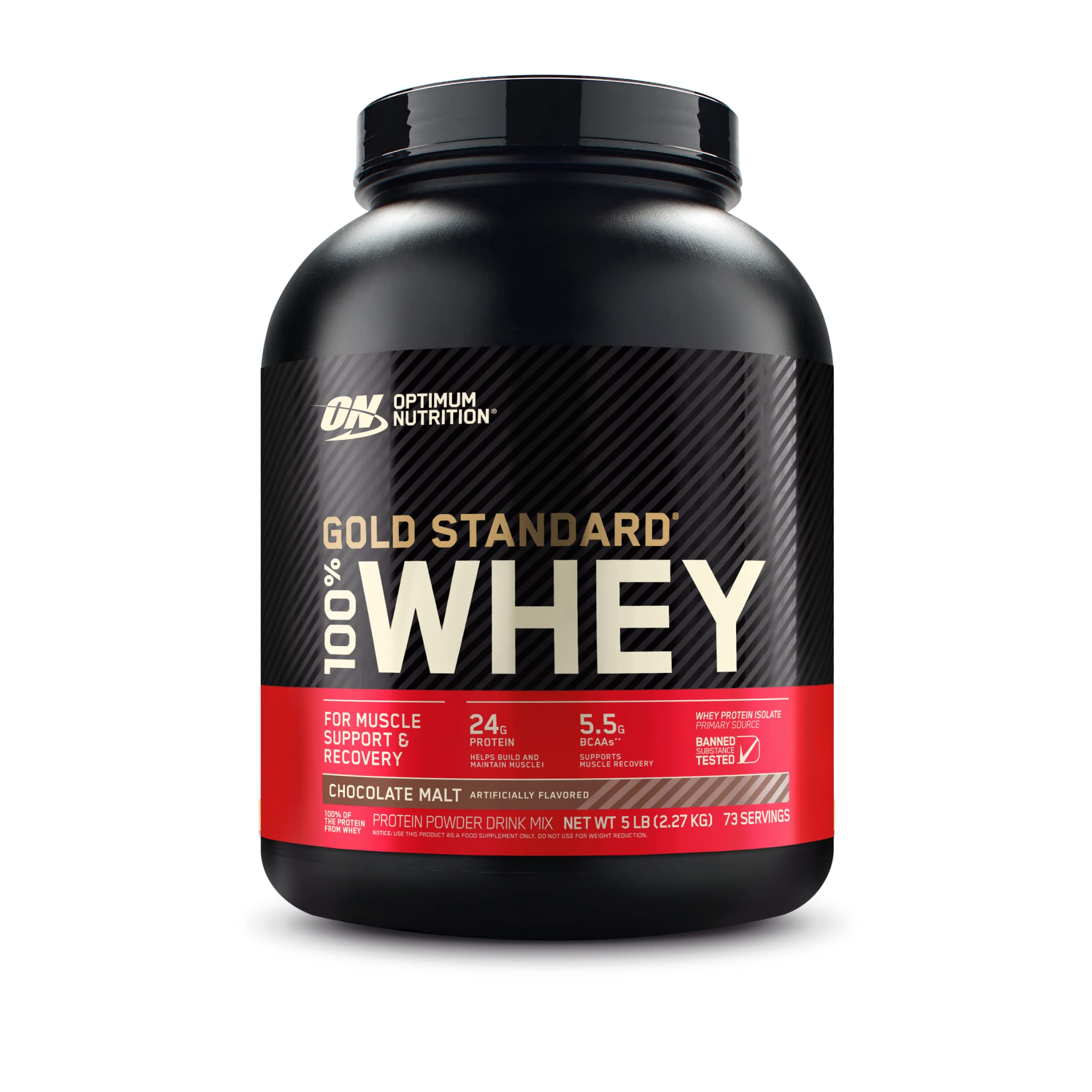 Optimum Nutrition Gold Standard 100% Whey Protein Powder, Chocolate Malt, 5 Pound (Packaging May Vary)