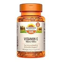 Sundown Vitamin E 400 IU Softgels, Supports Immune And Antioxidant Health, 100 Count