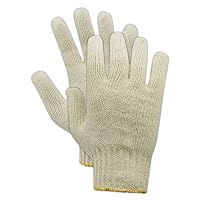 KnitMaster Standard Weight Machine Knit Gloves, 12 Pairs, Women’s Size 8/M, Natural, T193C