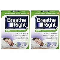 Breathe Right KsfmlU Extra Strength Clear Drug-Free Nasal Strips for Congestion Relief, 26 Count (2 Pack)