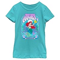 Disney Little, Big Princesses Ariel Gig Girls Short Sleeve Tee Shirt