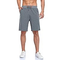 Mens Shorts Adjustable Elastic Waist Casual Workout Shorts with Pockets