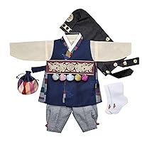 Korea Hanbok Traditional Baby Boy Clothing Dol Celebration First Birthday Party Navy OSMO01, Medium