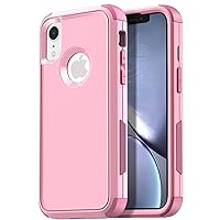 AICase Rugged Case for iPhone XR,Heavy Duty 3-Layer Pocket-Friendly Durable Military Grade Protection Shockproof/Drop Proof Protective Cover for iPhone XR 6.1”_5 Pink