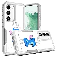 Case for Samsung Galaxy S23, Stitch Ohana Means Family Pattern Shock-Absorption Hard PC & Inner Silicone Hybrid Dual Layer Armor Defender Protective Cover, (A002)