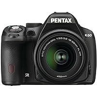 Pentax K-50 16MP Digital SLR Camera Kit with DA L 18-55mm WR f3.5-5.6 and 50-200mm WR Lenses (Black)