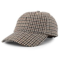 Trendy Apparel Shop Plaid Checker Wool Blend Unstructured Baseball Cap