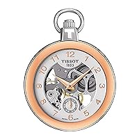 Pocket Mechanical Skeleton Rose Gold Bezel Watch with Chain T8534052941201