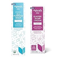 Hyland's Naturals Baby Diaper Rash Cream + Organic All Purpose Balm, With Organic Calendula, Safe & Gentle, Dermatologist Tested