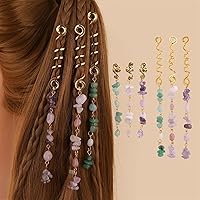 2Pcs/Set Vintage Natural Stone Pendant Hairpins For Women Ethnic Braids Chakra Reiki Charms Hair Accessories 1Pcs (Color : Green)