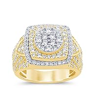10K SOLID YELLOW GOLD 2.85 CARAT REAL DIAMOND ENGAGEMENT RING WEDDING PINKY BAND