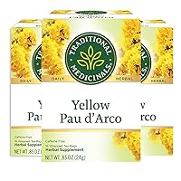 Traditional Medicinals Yellow Pau d’Arco Herbal Tea, Contributes to a Healthy You, (Pack of 3) - 48 Tea Bags Total